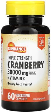 Sundance Vitamins, Triple Strength Cranberry, Cranberry mit dreifacher Stärke, 10.000 mg, 60 Kapseln mit schneller Freis...