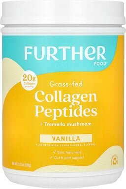 Further Food, Grass-Fed Collage Peptides + Tremella Mushroom, Kollagenpeptide von grasgefütterten Kühen + Tremella-Pilz,...