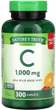 Nature's Truth, Vitamin C Plus Wild Rose Hips, Vitamin C plus Wildrosen-Hagebutten, 1.000 mg, 300 Kapseln