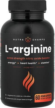 NutraChamps, L-Arginine, L-Arginin, 60 vegane Kapseln