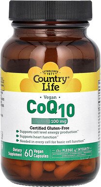 Country Life, Vegan CoQ10, vegan, 100 mg, 60 vegane Kapseln