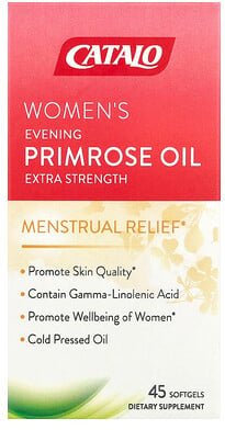 CATALO, Women‘s Evening Primrose Oil, Nachtkerzenöl für Frauen, 45 Weichkapseln