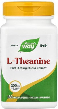 Nature's Way, L-Theanine, L-Theanin, 180 vegane Kapseln (100 mg pro Kapsel)