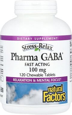 Natural Factors, Stress-Relax®, Pharma GABA®, 100 mg, 120 Kautabletten