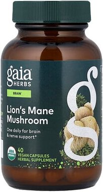 Gaia Herbs, Löwenmähne-Pilz, 40 vegane Kapseln