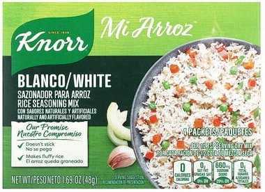 Knorr, Mi Arroz, Rice Seasoning Mix, Reisgewürzmischung, weiß, 4 Päckchen, 48 g (1,69 oz.)