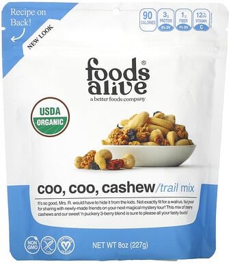 Foods Alive, Organic Trail Mix, Bio-Studentenfutter, Coo, Coo, Cashew, 227 g (8 oz.)