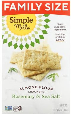 Thumbnail - Simple Mills, Mandelmehl-Cracker, Rosmarin und Meersalz, 199 g (7 oz.)