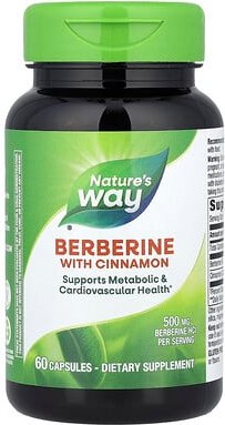 Thumbnail - Nature's Way, Berberine With Cinnamon, Berberin mit Zimt, 60 Kapseln