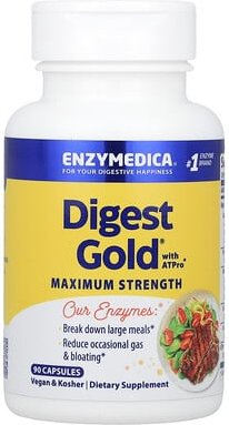 Enzymedica, Digest Gold® with ATPro®, Unterstützung der Verdauung mit ATPro™, maximale Stärke, 90 Kapseln