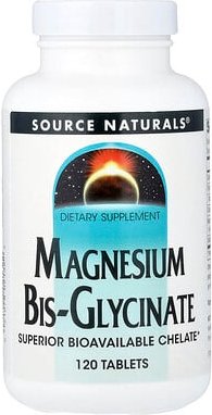 Source Naturals, Magnesiumbis-Glycinat, 120 Tabletten