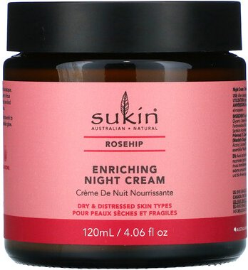 Sukin, Enriching Night Cream, Hagebutte, 120 ml (4,06 fl. oz.)