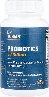 Dr. Tobias, Probiotics 30 Billion, 30 Milliarden Probiotika, 30 Kapseln mit verzögerter Freisetzung