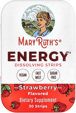 MaryRuth's, Energy Dissolving Strips, energieauflösende Streifen, Erdbeere, 30 Streifen