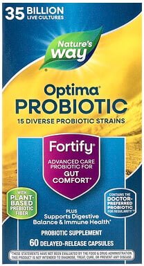 Nature's Way, Optima® Probiotic, Fortify®, Gut Comfort, 35 Milliarden, 60 Kapseln mit verzögerter Freisetzung