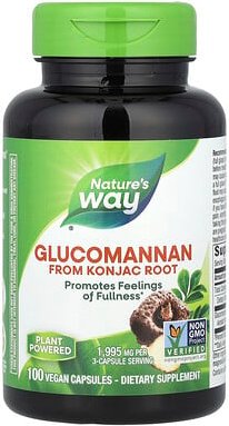 Thumbnail - Nature's Way, Glucomannan from Konjac Root, Glucomannan aus Konjakwurzel, 100 vegane Kapseln (665 mg pro Kapsel)