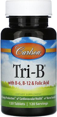 Carlson, Tri-B mit B-6, B-12 und Folsäure, 120 Tabletten