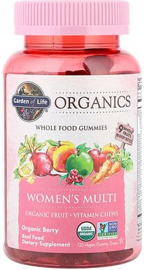 Thumbnail - Garden of Life, Organics, Women's Multi Gummies, Multi-Fruchtgummis für Frauen, Bio-Beeren, 120 vegane Fruchtgummi-Tropf...