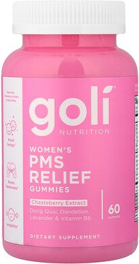 Goli Nutrition, Women's PMS Relief Gummies, PMS-Fruchtgummis für Frauen, 60 Fruchtgummis