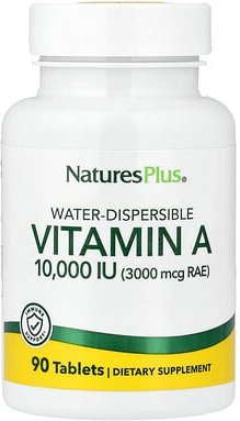 Thumbnail - NaturesPlus, Water-Dispersible Vitamin A, wasserlösliches Vitamin A, 90 Tabletten