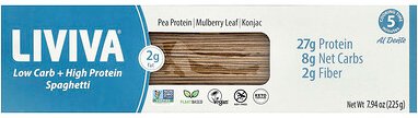 LIVIVA, Low Carb + High Protein Spaghetti, Spaghetti mit niedrigem Kohlenhydratgehalt, 225 g (7,94 oz.)