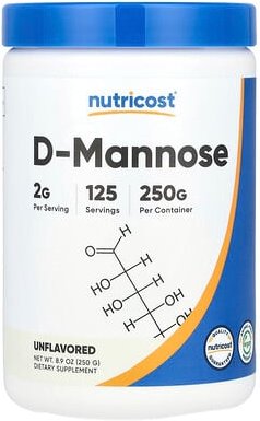 Nutricost, D-Mannose, Unflavored, D-Mannose, geschmacksneutral, 250 g (8,9 oz.)