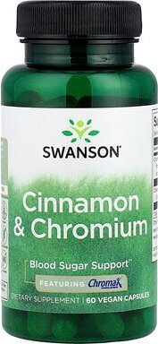 Thumbnail - Swanson, Cinnamon & Chromium, Zimt und Chrom, 60 vegane Kapseln