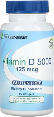 Nutra BioGenesis, Vitamin D 5000, 125 mcg, 90 Weichkapseln