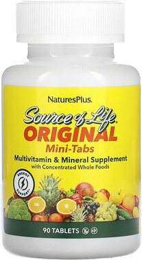 NaturesPlus, Source of Life, Original Mini-Tabs, Multi-Vitamin & Mineral Supplement with Concentrated Whole Food, Origin...