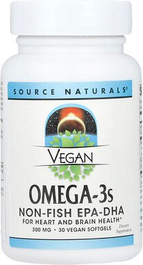 Source Naturals, Vegane Omega-3-Fettsäuren, 30 vegane Weichkapseln