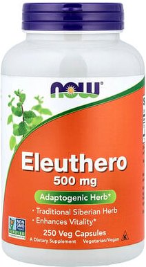 NOW Foods, Eleuthero, 500 mg, 250 vegetarische Kapseln