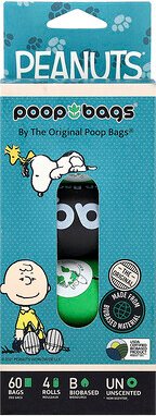 Original Poop Bags, Peanuts®, duftneutral, 4 Rollen, je 15 Beutel