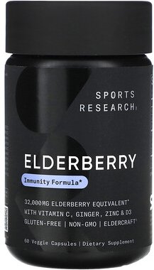 Sports Research, Elderberry, Holunder, 60 pflanzliche Kapseln