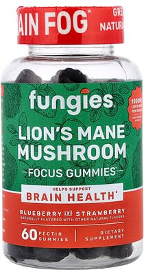 Fungies, Löwenmähne-Pilz-Fruchtgummis, Heidelbeere und Erdbeere, 60 Pektin-Fruchtgummis