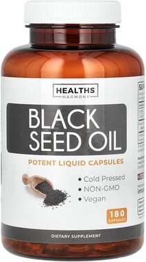 Healths Harmony, Black Seed Oil, Schwarzkümmelöl, 180 Kapseln (500 mg pro Kapsel)