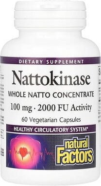 Natural Factors, Nattokinase, Nattokinase, 100 mg, 60 pflanzliche Kapseln