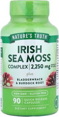 Nature's Truth, Irish Sea Moss Complex plus Blasentang und Klettenwurzel, 90 Kapseln mit schneller Freisetzung