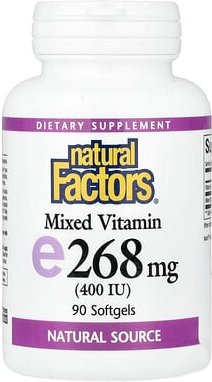 Natural Factors, Gemischtes Vitamin E, 268 mg (400 IU), 90 Weichkapseln