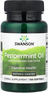 Swanson, Peppermint Oil with Rosemary and Thyme, Pfefferminzöl mit Rosmarin und Thymian, 100 Weichkapseln