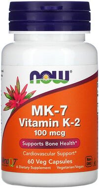 NOW Foods, MK-7 Vitamin K-2, 100 mcg, 60 vegetarische Kapseln