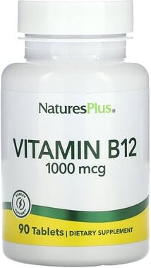 NaturesPlus, Vitamin B12, 1.000 mcg, 90 Tabletten