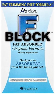 Absolute Nutrition, FBlock™, Fat Absorber, Fettabsorber, Originalformel, 90 Kapseln