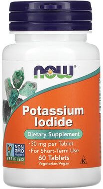 NOW Foods, Kaliumjodid, 30 mg, 60 Tabletten