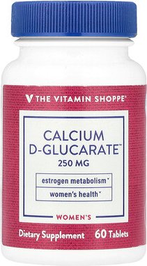 The Vitamin Shoppe, Women's Calcium D-Glucarate™, Calcium D-Glucarat für Frauen, 250 mg, 60 Tabletten
