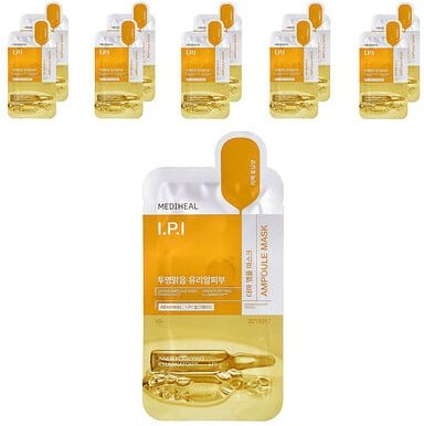 MEDIHEAL, IPI Derma Ampoule Beauty Mask, Beauty-Maske mit Derma-Ampulle, 10 Tuchmasken, 26 ml (0,87 fl. oz.)