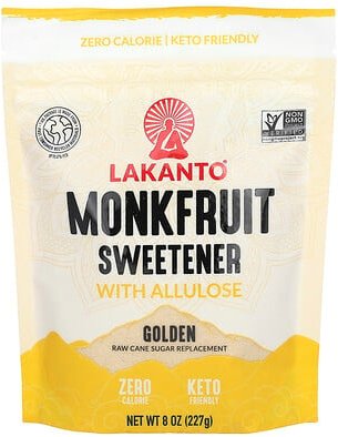 Lakanto, Monkfruit Sweetener with Allulose, Mönchsfrucht-Süßstoff mit Allulose, golden, 227 g (8 oz.)