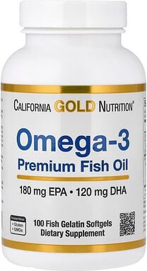 California Gold Nutrition, Omega-3 Premium-Fischöl, 100 Fischgelatine-Weichkapseln (1.100 mg pro Weichkapsel)