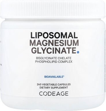 Thumbnail - Codeage, Liposomal Magnesium Glycinate, liposomales Magnesiumglycinat, 240 pflanzliche Kapseln