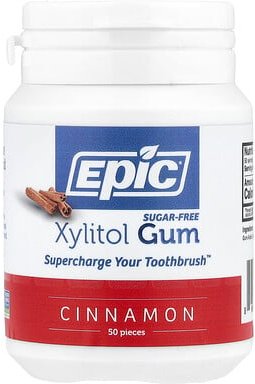 Epic Dental, Xylitol Gum, Xylitolgummi, Zimt, 50 Stück