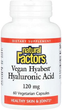 Thumbnail - Natural Factors, Vegan Hyabest, Hyaluronsäure, 120 mg, 60 pflanzliche Kapseln